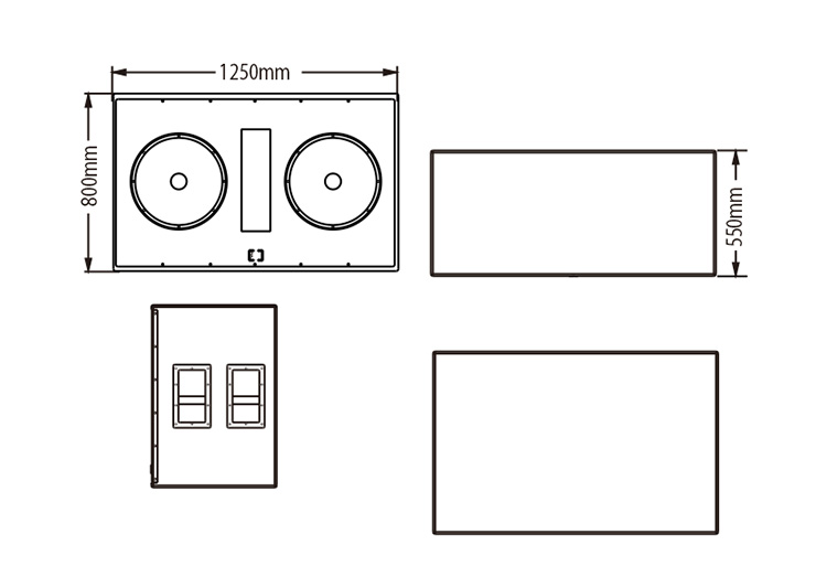 超低音扬声器系统尺寸图