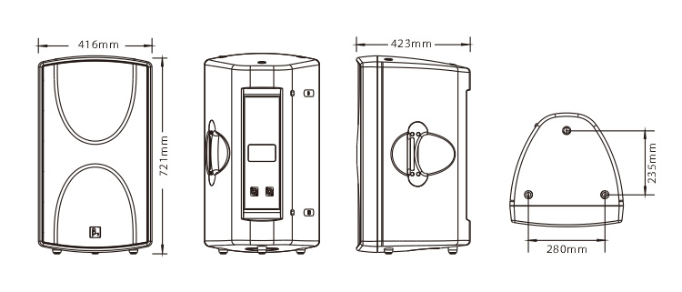 双12英寸低频扬声器尺寸图