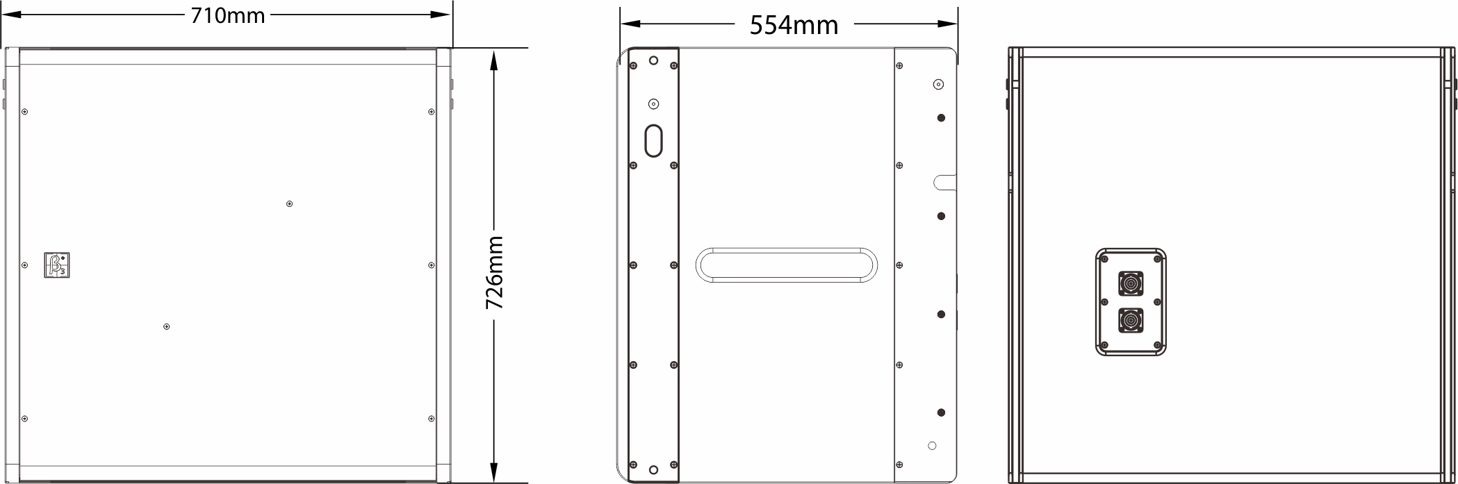 SLA215B 双15英寸低频线性阵列扬声器尺寸图