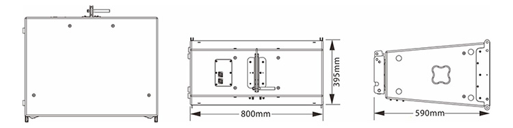 双12英寸低频线性阵列扬声器系统尺寸图